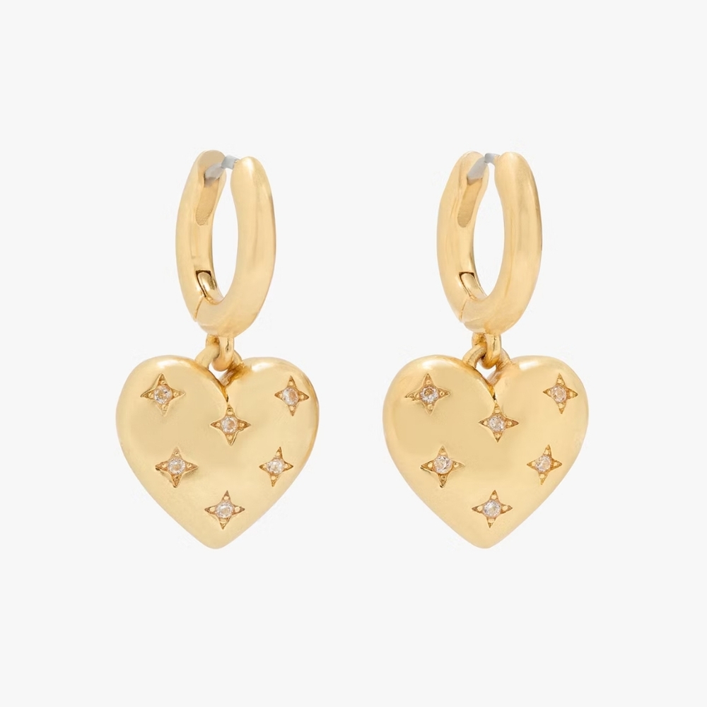Kate Spade My Precious Gold Heart Huggies Earrings - Picture 3 of 11